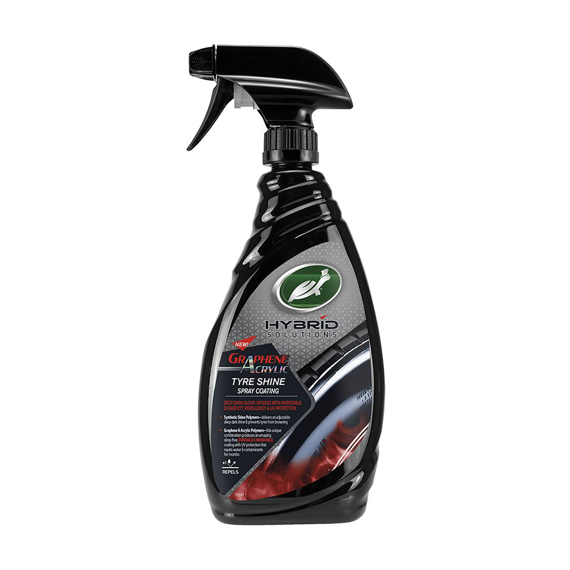 Поліроль для чорніння шин Turtle Wax Graphene Acrylic Tyre Shine з графеном, 680 мл
